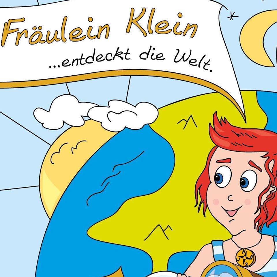 Fräulein Klein Coverbild, in dem ein Mädchen die Sonne, den Mond und die Erde entdeckt.